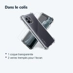 Contenu du colis – Coque Silicone Transparente Angles Renforces + 2 Verres Trempes Pour Xiaomi Mi 11 Lite