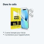 Contenu du colis – Verres Trempes et Protections Camera Arriere X2 Pour iPhone 13