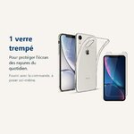Verre trempé pour protéger lécran – Coque Silicone transparente + Verre Trempe pour iPhone Xr