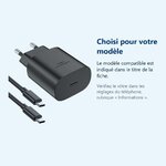 Accessoire ajusté au modèle exact – Chargeur Noir Rapide 25W + Cable USB C pour Samsung S25 / S25 Plus / S25 Ultra / S24 FE /