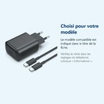Accessoire ajusté au modèle exact – Chargeur USB-C 25W Noir + Cable pour Samsung S23 / S22 / S21 / PLUS / ULTRA