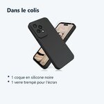 Contenu du colis – Coque Silicone Noir + Verre Trempe Pour Honor 200 Lite
