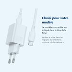 Accessoire ajusté au modèle exact – Chargeur Blanc Rapide 30W + Cable USB C pour Samsung S25 / S24 / S23 / S22 / Plus / Ultra