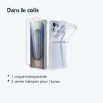 Contenu du colis – Coque Pour Samsung Galaxy S25 Ultra Silicone Transparente Angles Renforces + 2 Verres Trempes