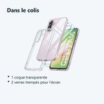 Contenu du colis – Coque Silicone Transparente + 2 Verres Trempes Pour Samsung Galaxy A56 5G