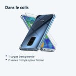 Contenu du colis – Coque Silicone Transparente Angles Renforces + 2 Verres Trempes Pour Xiaomi Redmi Note 9