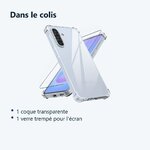 Contenu du colis – Coque Pour Samsung Galaxy A57 5G Silicone Transparente Angles Renforces + Verre Trempe