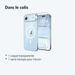 Contenu du colis – Coque Silicone Transparente Compatible Magsafe + Verre Trempe Pour iPhone 17 Air