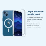 Accessoire ajusté au modèle exact – Coque Silicone Transparente Compatible Magsafe + 2 Verres Trempes Pour iPhone 13