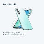 Contenu du colis – Coque Silicone Transparente + 2 Verres Trempes Pour Samsung Galaxy A16