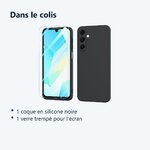 Contenu du colis – Coque Silicone Noir pour Samsung Galaxy A16 + Verre Trempé –