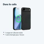 Contenu du colis – Coque Pour iPhone 17 Air Silicone Noir + Verre Trempe