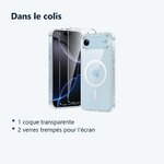 Contenu du colis – Coque Silicone Transparente Compatible Magsafe + 2 Verres Trempes Pour iPhone 17 Air
