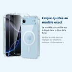 Accessoire ajusté au modèle exact – Coque Silicone Transparente Compatible Magsafe + 2 Verres Trempes Pour iPhone 17 Air