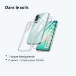 Contenu du colis – Coque Silicone Transparente + 2 Verres Trempes Pour Samsung Galaxy A26 5G