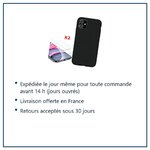 Expédition le jour même, livraison offerte, retours sous 30 jours – Coque Silicone pour iPhone 11 Noir Antichoc + 2 Verres Tr