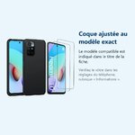 Accessoire ajusté au modèle exact – Coque Silicone Noire + 2 Verres Trempes Pour Xiaomi Redmi 10