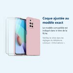 Accessoire ajusté au modèle exact – Coque Silicone Rose + 2 Verres Trempes Pour Xiaomi Redmi 10