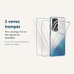 Verre trempé pour protéger lécran – Coque Silicone Transparente + 2 Verres Trempes Pour Xiaomi Redmi 10