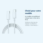 Accessoire ajusté au modèle exact – Cable de charge USB Type C vers USB Type C pour Samsung Huawei Xiaomi Apple Oppo