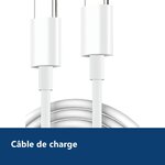 Vue de détail – Cable de charge USB Type C vers USB Type C pour Samsung Huawei Xiaomi Apple Oppo