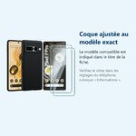 Accessoire ajusté au modèle exact – Coque Silicone Noire + 2 Vitres Protection Ecran Pour Google Pixel 7 Pro 5G