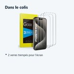 Contenu du colis – Verres Trempes X3 Pour iPhone 15 Plus