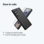 Contenu du colis – Coque Pour Samsung Galaxy S25 Ultra Silicone Noir + 2 Verres Trempes