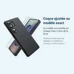 Accessoire ajusté au modèle exact – Coque Pour Samsung Galaxy S25 Ultra Silicone Noir + 2 Verres Trempes