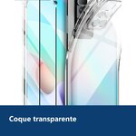 Vue de détail – Coque Silicone Transparente Quatre Coins Renforces + 2 Verres Trempes Pour Xiaomi Redmi 10