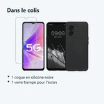 Contenu du colis – Coque Silicone Couleur Noire + Verre Trempe Pour Oppo A77 5G / A57 5G