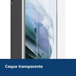 Vue de détail – Coque Silicone Transparente + 2 Verres Trempes Pour Samsung Galaxy S21 5G
