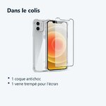 Contenu du colis – Coque antichoc pour iPhone 12 Mini (5,4 pouces) et Verre Trempé Film Protection Ecran