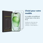 Accessoire ajusté au modèle exact – Verres Trempes X2 Pour iPhone 15 Plus
