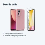 Contenu du colis – Coque Silicone Couleur Rose + 2 Verres Trempes Pour Xiaomi 12 Lite