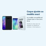 Accessoire ajusté au modèle exact – Coque Souple Silicone Pour Samsung Galaxy S10 Plus Noir + Verre Trempé Anti chocs et Rayu
