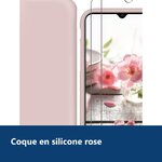 Vue de détail – Coque Silicone Rose + 2 Verres Trempes Pour Xiaomi Redmi 9A