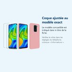 Accessoire ajusté au modèle exact – Coque Silicone Couleur Rose + 2 Verres Trempes Pour Xiaomi Redmi Note 9