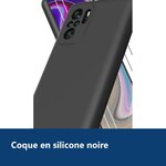 Vue de détail – Coque Silicone Noir + 2 Verres Trempes Pour Xiaomi Redmi Note 10 4G / Note 10S
