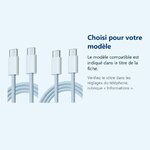 Accessoire ajusté au modèle exact – Cables X2 Type-C / Type-C Charge Rapide 3A Nylon Renforce Bleu 1M Pour Smartphone Xiaomi