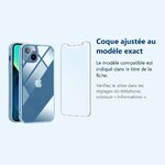 Accessoire ajusté au modèle exact – Coque Silicone Transparent Pour iPhone 13 + Verre Trempe