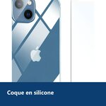 Vue de détail – Coque Silicone Transparent Pour iPhone 13 + Verre Trempe