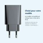 Accessoire ajusté au modèle exact – Chargeur USB-C Noir 20W pour iPhone 13 / 12 / 11 / PRO / MINI / MAX