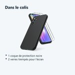 Contenu du colis – Coque Noir pour Samsung Galaxy A54 5G (6,4 pouces) et 2 Verres Trempé Film Protection Ecran