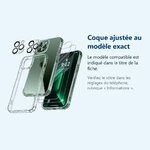 Accessoire ajusté au modèle exact – Coque Silicone Transparente Angles Renforces + Verres Trempes et Protections Camera Arrie