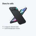Contenu du colis – Coque Silicone Noir + Verre Trempe Pour Google Pixel 10 Pro