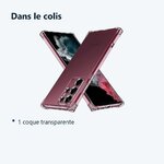 Contenu du colis – Coque Silicone Transparente Angles Renforces Pour Samsung Galaxy S22 Ultra 5G