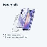 Contenu du colis – Coque Silicone Transparente Angles Renforces + 2 Verres Trempes Pour Samsung Galaxy A54 5G