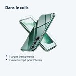 Contenu du colis – Coque Silicone Transparente Angles Renforces + Verre Trempe Pour Samsung Galaxy S22 Plus 5G
