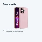 Contenu du colis – Coque Metal couleur Rose Pour iPhone 14 Pro